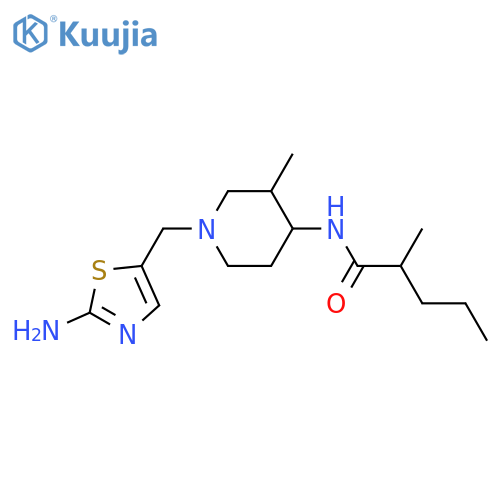 N-{1-[(2-amino-1,3-thiazol-5-yl)methyl]-3-methylpiperidin-4-yl}-2-methylpentanamide structure