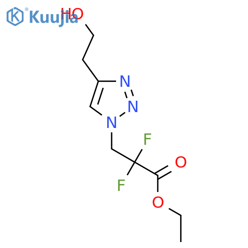 ethyl 2,2-difluoro-3-4-(2-hydroxyethyl)-1H-1,2,3-triazol-1-ylpropanoate structure