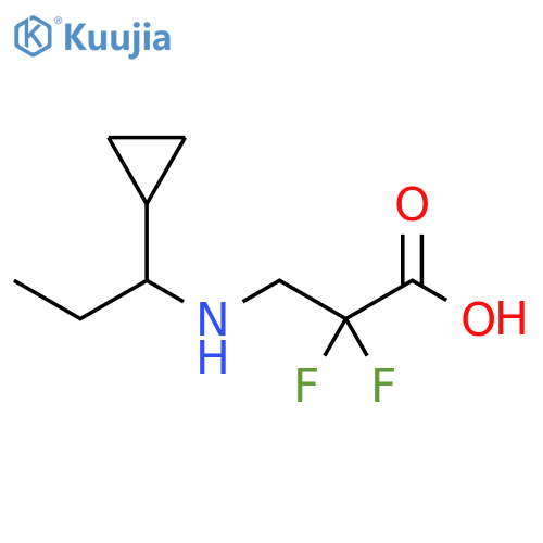 Propanoic acid, 3-[(1-cyclopropylpropyl)amino]-2,2-difluoro- structure