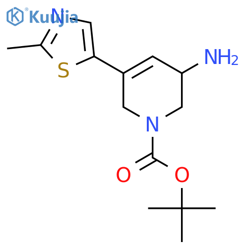 Tert-butyl 3-amino-5-(2-methyl-1,3-thiazol-5-yl)-1,2,3,6-tetrahydropyridine-1-carboxylate structure