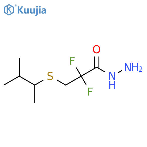 Propanoic acid, 3-[(1,2-dimethylpropyl)thio]-2,2-difluoro-, hydrazide structure