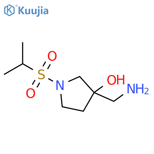 3-Pyrrolidinol, 3-(aminomethyl)-1-[(1-methylethyl)sulfonyl]- structure
