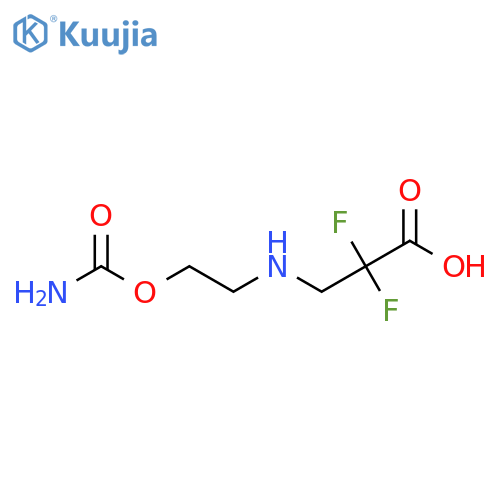 3-{[2-(Carbamoyloxy)ethyl]amino}-2,2-difluoropropanoic acid structure