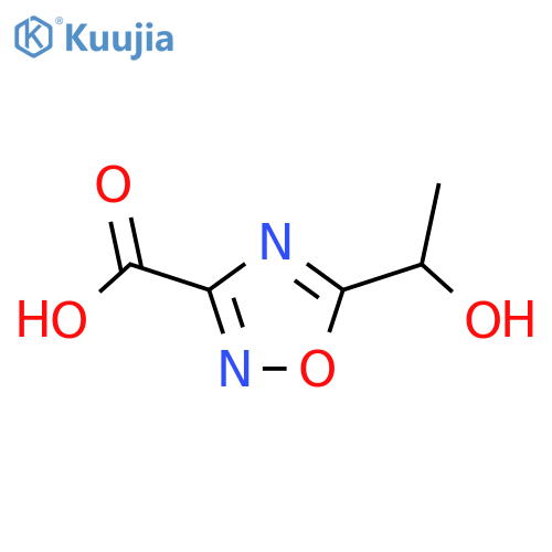 5-(1-hydroxyethyl)-1,2,4-oxadiazole-3-carboxylic acid structure