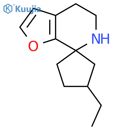 4-ethyl-5',6'-dihydro-4'H-spirocyclopentane-1,7'-furo2,3-cpyridine structure