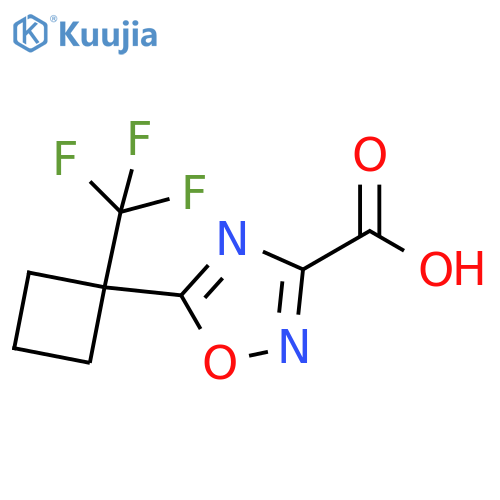 5-1-(trifluoromethyl)cyclobutyl-1,2,4-oxadiazole-3-carboxylic acid structure