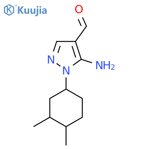 5-amino-1-(3,4-dimethylcyclohexyl)-1H-pyrazole-4-carbaldehyde structure