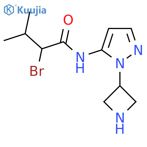N-1-(azetidin-3-yl)-1H-pyrazol-5-yl-2-bromo-3-methylbutanamide structure