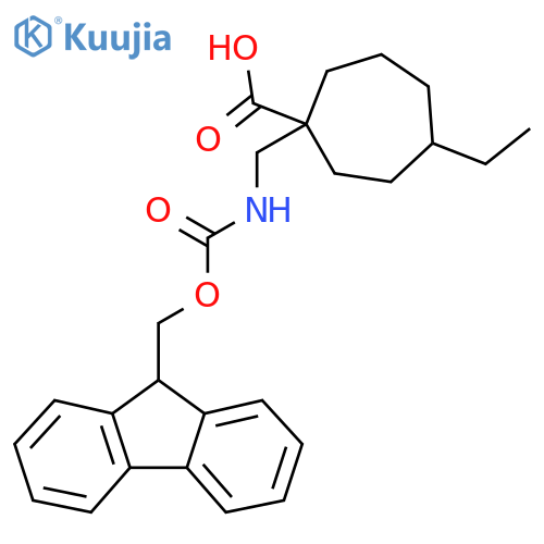 4-ethyl-1-({(9H-fluoren-9-yl)methoxycarbonyl}amino)methylcycloheptane-1-carboxylic acid structure