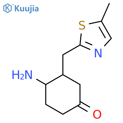 4-Amino-3-[(5-methyl-1,3-thiazol-2-yl)methyl]cyclohexan-1-one structure