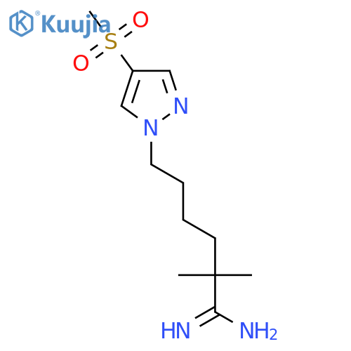 6-(4-methanesulfonyl-1H-pyrazol-1-yl)-2,2-dimethylhexanimidamide structure