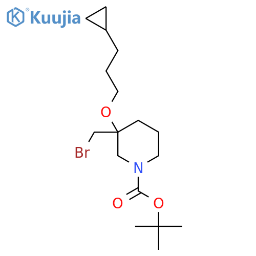 tert-butyl 3-(bromomethyl)-3-(3-cyclopropylpropoxy)piperidine-1-carboxylate structure