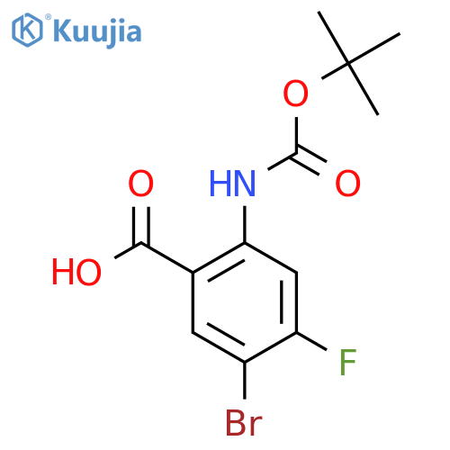 5-bromo-2-{(tert-butoxy)carbonylamino}-4-fluorobenzoic acid structure