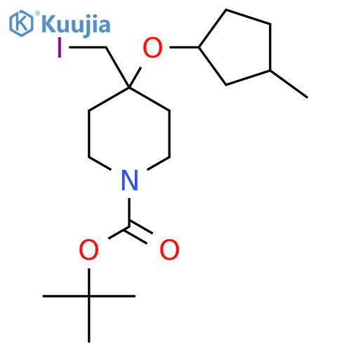 tert-butyl 4-(iodomethyl)-4-(3-methylcyclopentyl)oxypiperidine-1-carboxylate structure