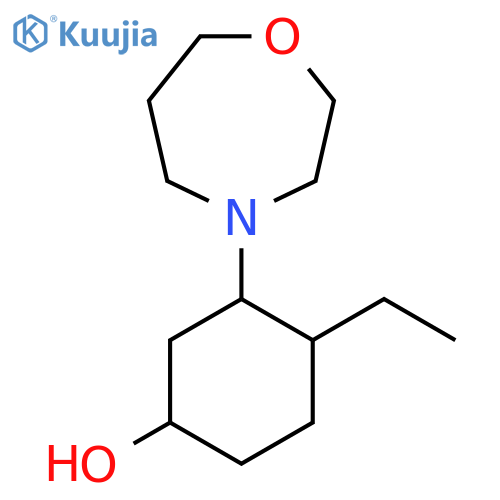 4-Ethyl-3-(1,4-oxazepan-4-yl)cyclohexan-1-ol structure