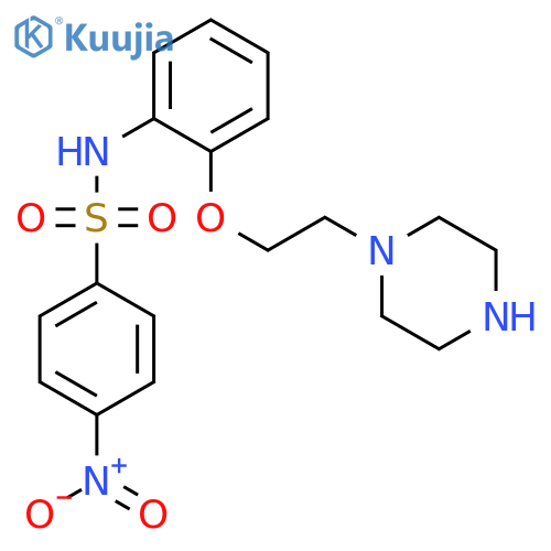 4-nitro-N-{2-[2-(piperazin-1-yl)ethoxy]phenyl}benzene-1-sulfonamide structure