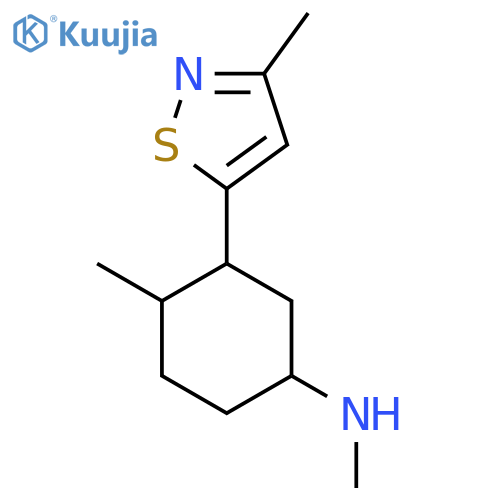 N,4-dimethyl-3-(3-methyl-1,2-thiazol-5-yl)cyclohexan-1-amine structure