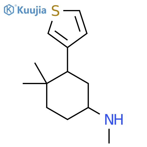 N,4,4-trimethyl-3-(thiophen-3-yl)cyclohexan-1-amine structure
