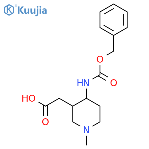 2-(4-{[(Benzyloxy)carbonyl]amino}-1-methylpiperidin-3-yl)acetic acid structure