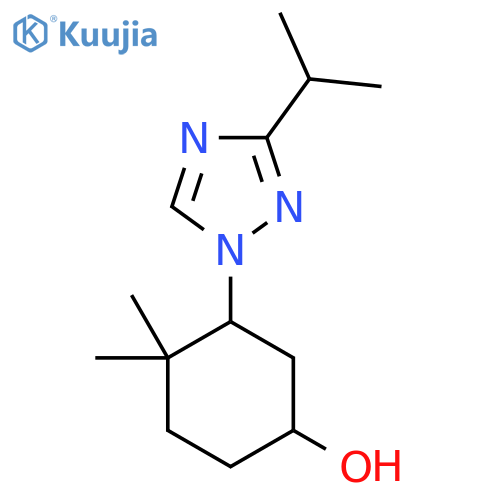 4,4-dimethyl-3-[3-(propan-2-yl)-1H-1,2,4-triazol-1-yl]cyclohexan-1-ol structure