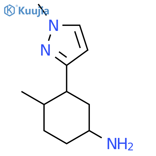 4-methyl-3-(1-methyl-1H-pyrazol-3-yl)cyclohexan-1-amine structure