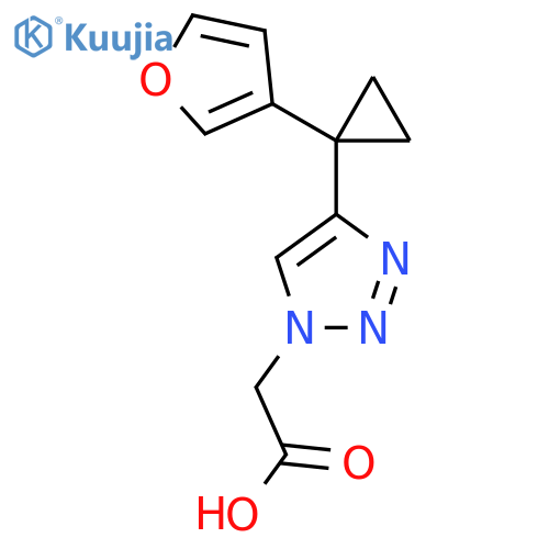 2-{4-[1-(furan-3-yl)cyclopropyl]-1H-1,2,3-triazol-1-yl}acetic acid structure
