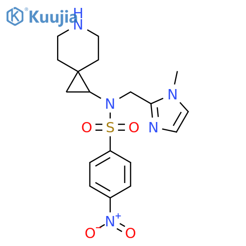 N-{6-azaspiro[2.5]octan-1-yl}-N-[(1-methyl-1H-imidazol-2-yl)methyl]-4-nitrobenzene-1-sulfonamide structure