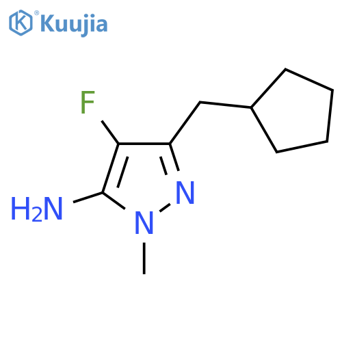 3-(cyclopentylmethyl)-4-fluoro-1-methyl-1H-pyrazol-5-amine structure
