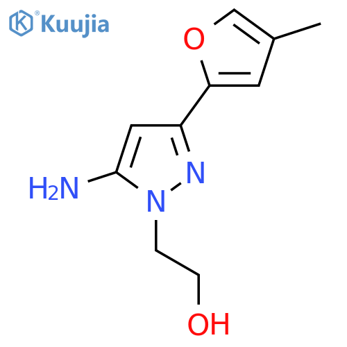2-[5-amino-3-(4-methylfuran-2-yl)-1H-pyrazol-1-yl]ethan-1-ol structure