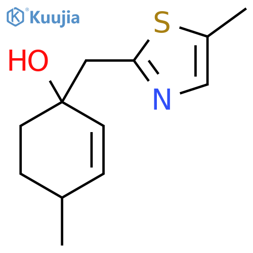 4-Methyl-1-[(5-methyl-1,3-thiazol-2-yl)methyl]cyclohex-2-en-1-ol structure