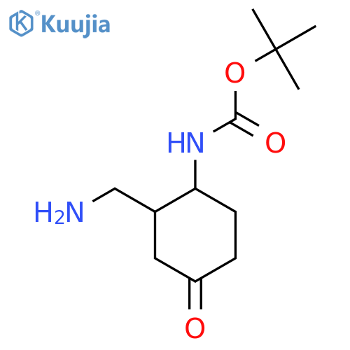 tert-butyl N-[2-(aminomethyl)-4-oxocyclohexyl]carbamate structure