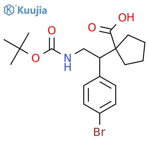 1-1-(4-bromophenyl)-2-{(tert-butoxy)carbonylamino}ethylcyclopentane-1-carboxylic acid structure
