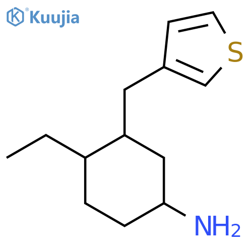 4-Ethyl-3-[(thiophen-3-yl)methyl]cyclohexan-1-amine structure