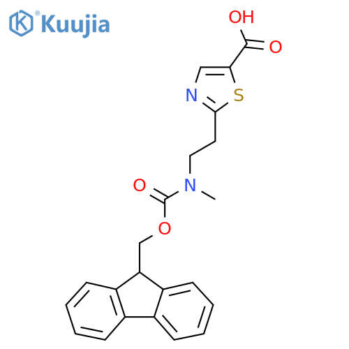 2-2-({(9H-fluoren-9-yl)methoxycarbonyl}(methyl)amino)ethyl-1,3-thiazole-5-carboxylic acid structure