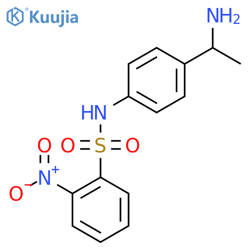 N-[4-(1-aminoethyl)phenyl]-2-nitrobenzene-1-sulfonamide structure