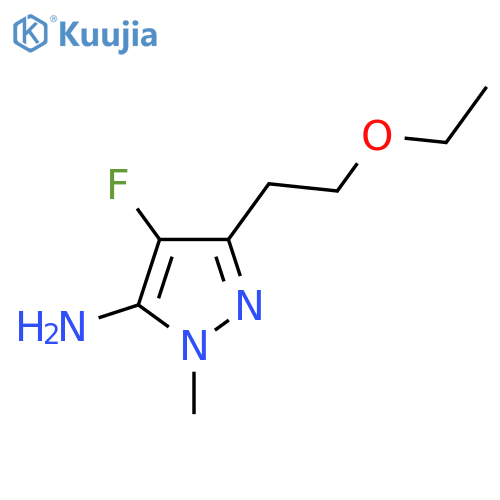 3-(2-ethoxyethyl)-4-fluoro-1-methyl-1H-pyrazol-5-amine structure