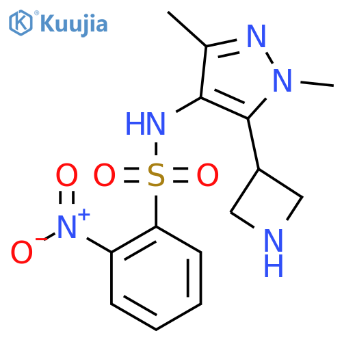 N-[5-(azetidin-3-yl)-1,3-dimethyl-1H-pyrazol-4-yl]-2-nitrobenzene-1-sulfonamide structure