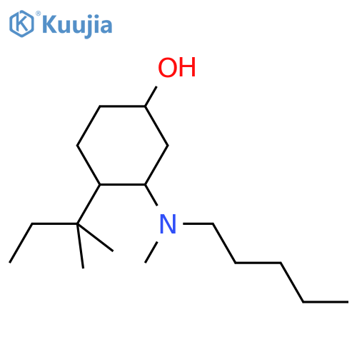 3-[Methyl(pentyl)amino]-4-(2-methylbutan-2-yl)cyclohexan-1-ol structure