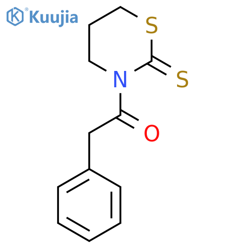 2-phenyl-1-(2-sulfanylidene-1,3-thiazinan-3-yl)ethan-1-one structure