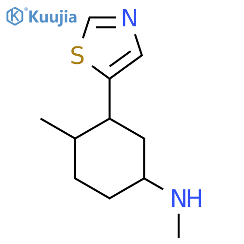 N,4-dimethyl-3-(1,3-thiazol-5-yl)cyclohexan-1-amine structure
