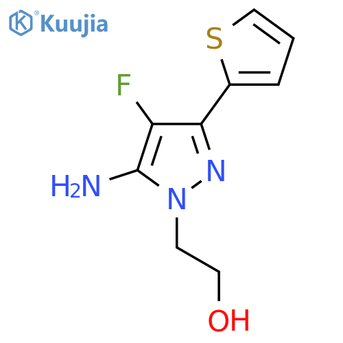 2-[5-amino-4-fluoro-3-(thiophen-2-yl)-1H-pyrazol-1-yl]ethan-1-ol structure