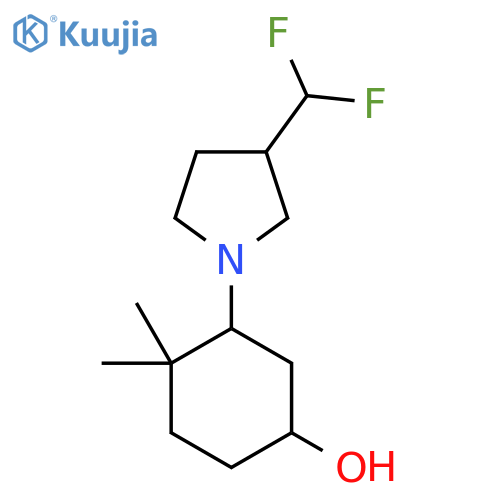 3-[3-(Difluoromethyl)pyrrolidin-1-yl]-4,4-dimethylcyclohexan-1-ol structure