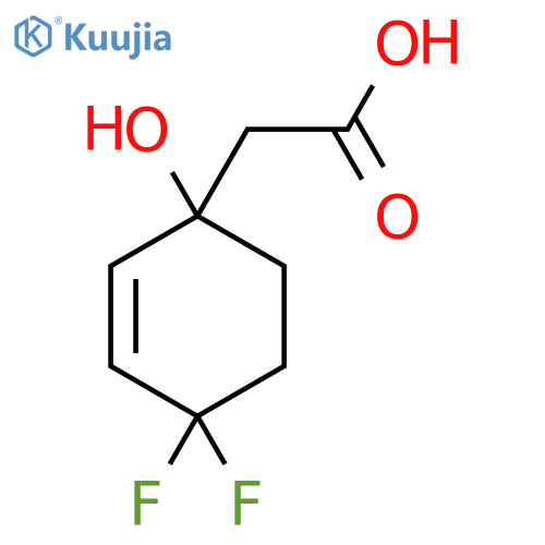 2-(4,4-Difluoro-1-hydroxycyclohex-2-en-1-yl)acetic acid structure