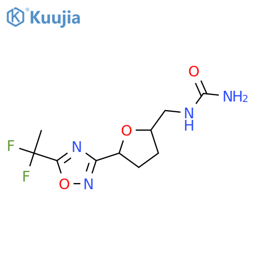 ({5-[5-(1,1-Difluoroethyl)-1,2,4-oxadiazol-3-yl]oxolan-2-yl}methyl)urea structure