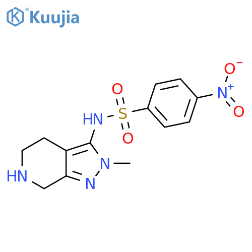 N-{2-methyl-2H,4H,5H,6H,7H-pyrazolo[3,4-c]pyridin-3-yl}-4-nitrobenzene-1-sulfonamide structure