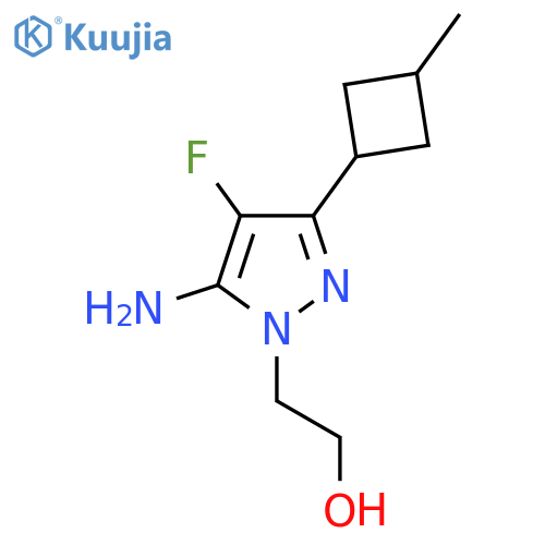 2-[5-amino-4-fluoro-3-(3-methylcyclobutyl)-1H-pyrazol-1-yl]ethan-1-ol structure