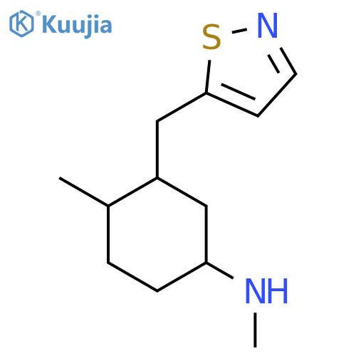 N,4-dimethyl-3-[(1,2-thiazol-5-yl)methyl]cyclohexan-1-amine structure