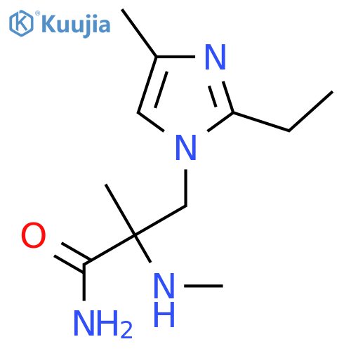 3-(2-ethyl-4-methyl-1H-imidazol-1-yl)-2-methyl-2-(methylamino)propanamide structure