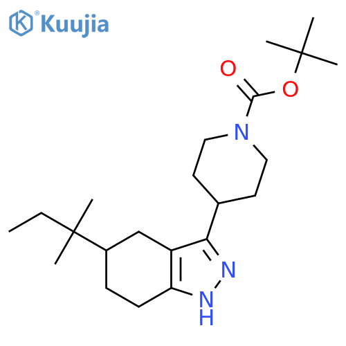 tert-butyl 4-[5-(2-methylbutan-2-yl)-4,5,6,7-tetrahydro-1H-indazol-3-yl]piperidine-1-carboxylate structure
