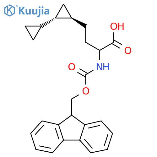 rac-4-(1R,2R)-2-cyclopropylcyclopropyl-2-({(9H-fluoren-9-yl)methoxycarbonyl}amino)butanoic acid structure